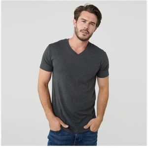 NWOT new Men’s True Classic charcoal gray V neck T shirt premium fitted soft